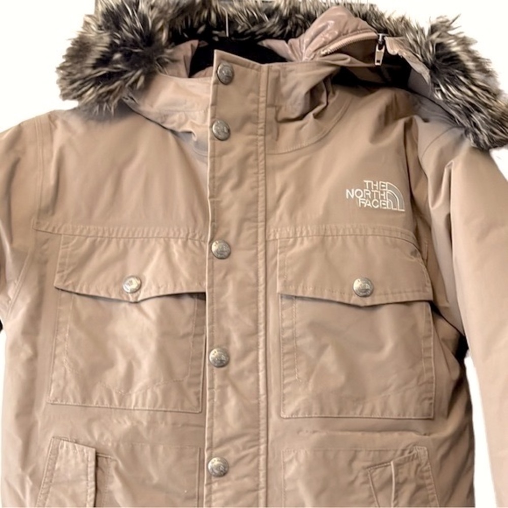 North Face 'Gotham' Puffer Fur Hood Jacket, Brown, Boy's Medium